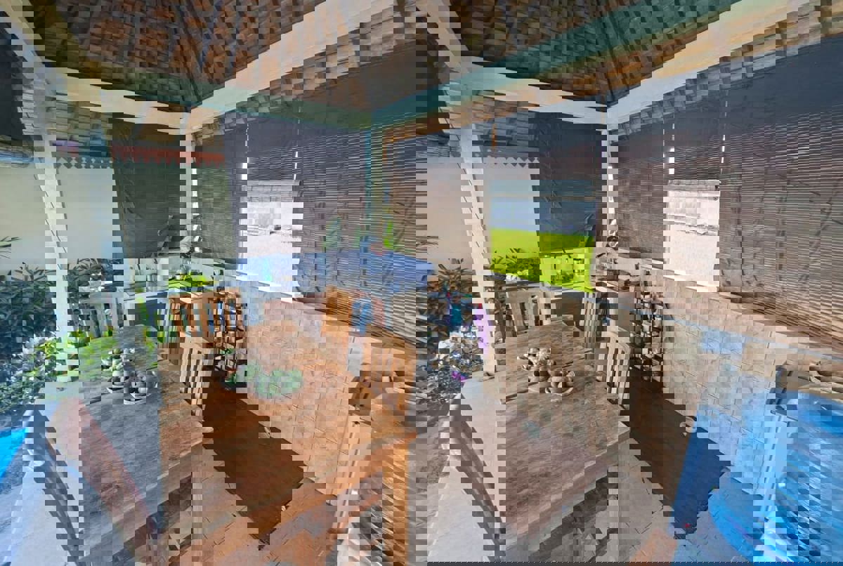 Ubud house surrounded by rice fields