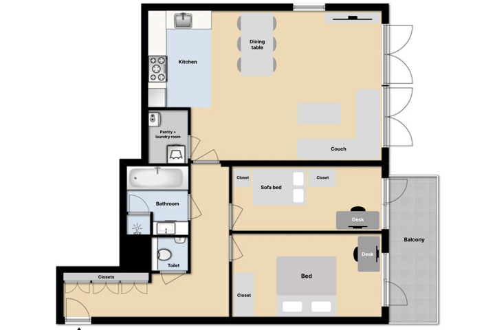 2BR apartment with 2 Workspaces and Fast WiFi - 12