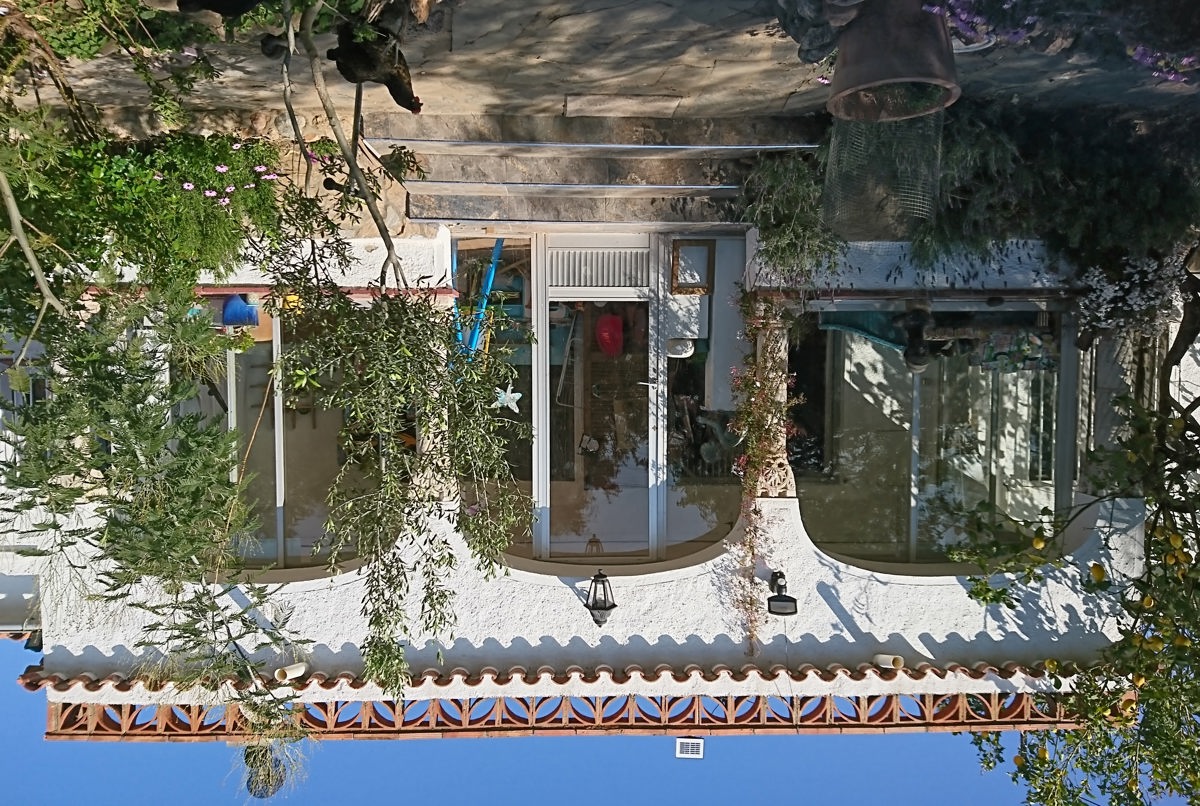Animals and trees with a villa in the middle