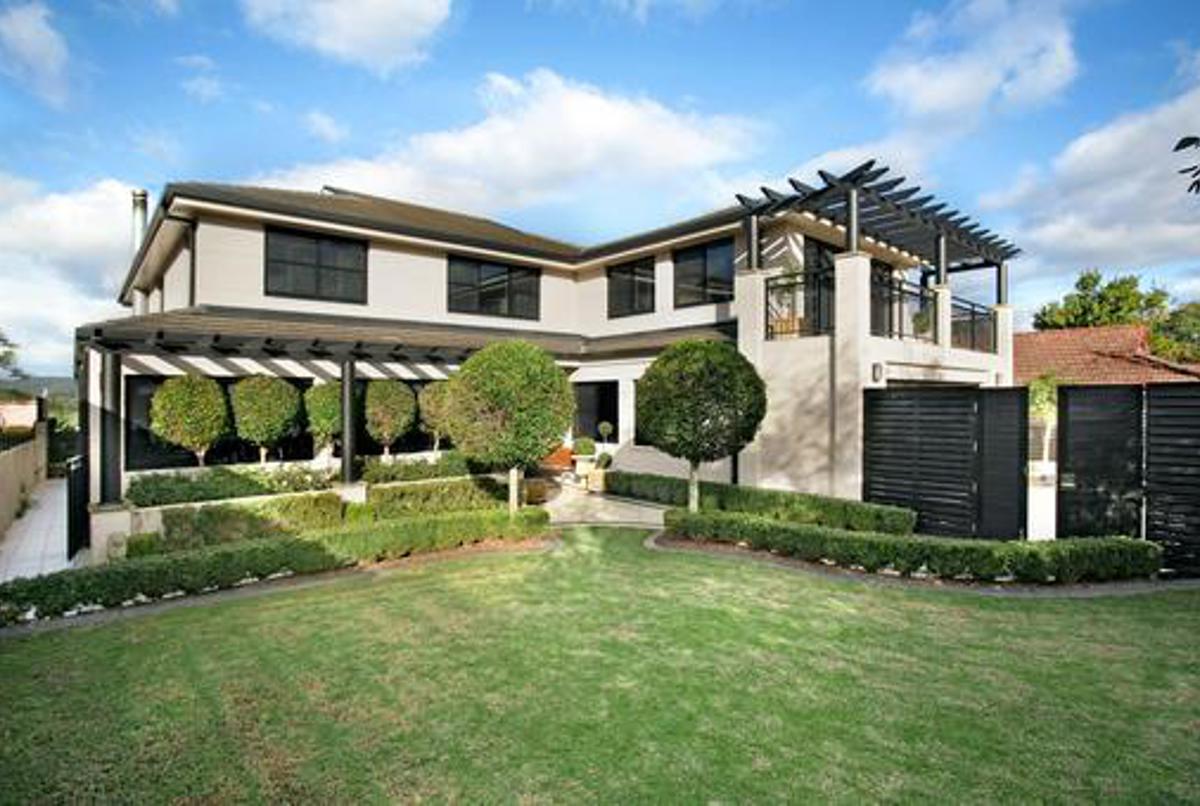 Large home overlooking water