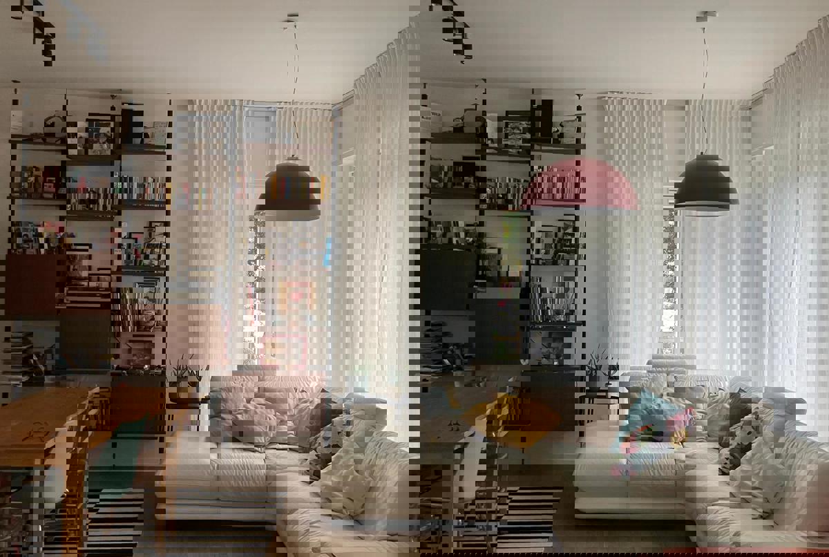 Family home with balconies by the park