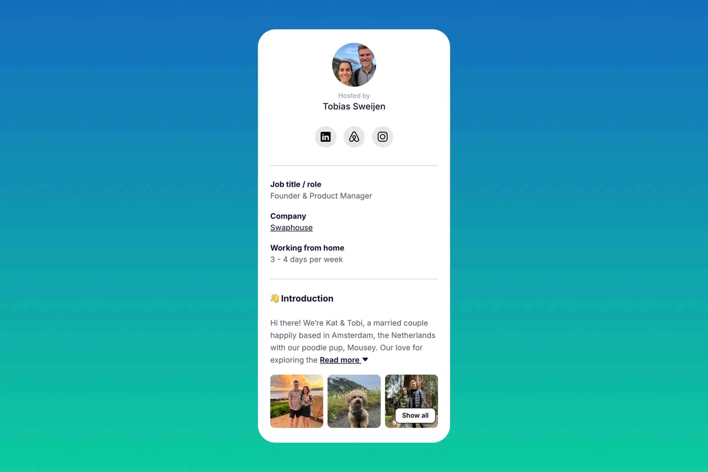 Swaphouse user profile