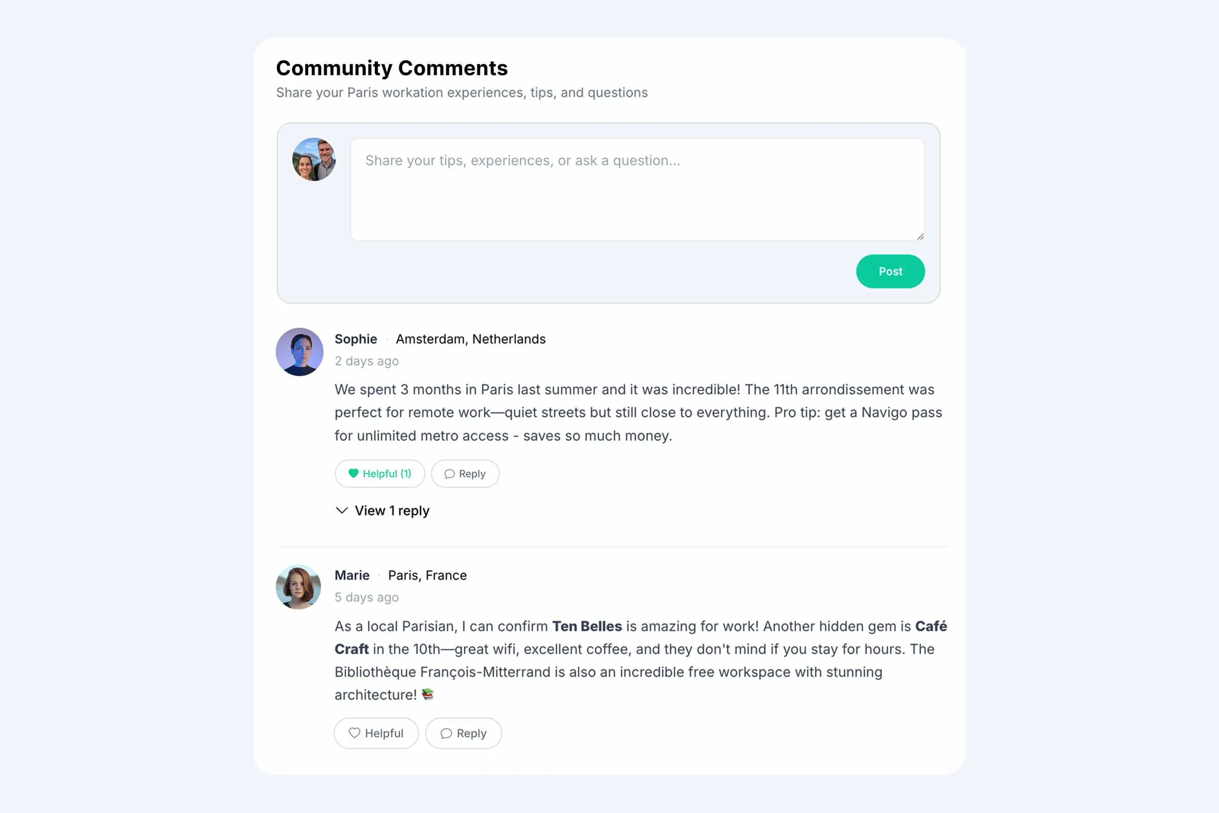 Swaphouse community comments feature