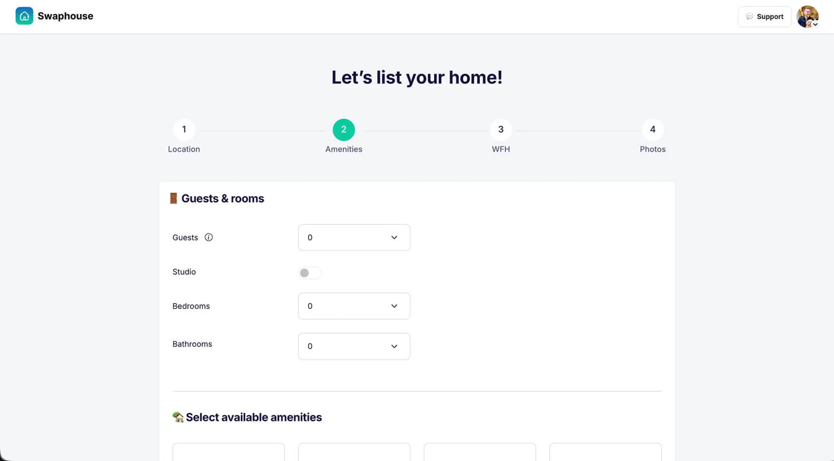 Swaphouse amenities step