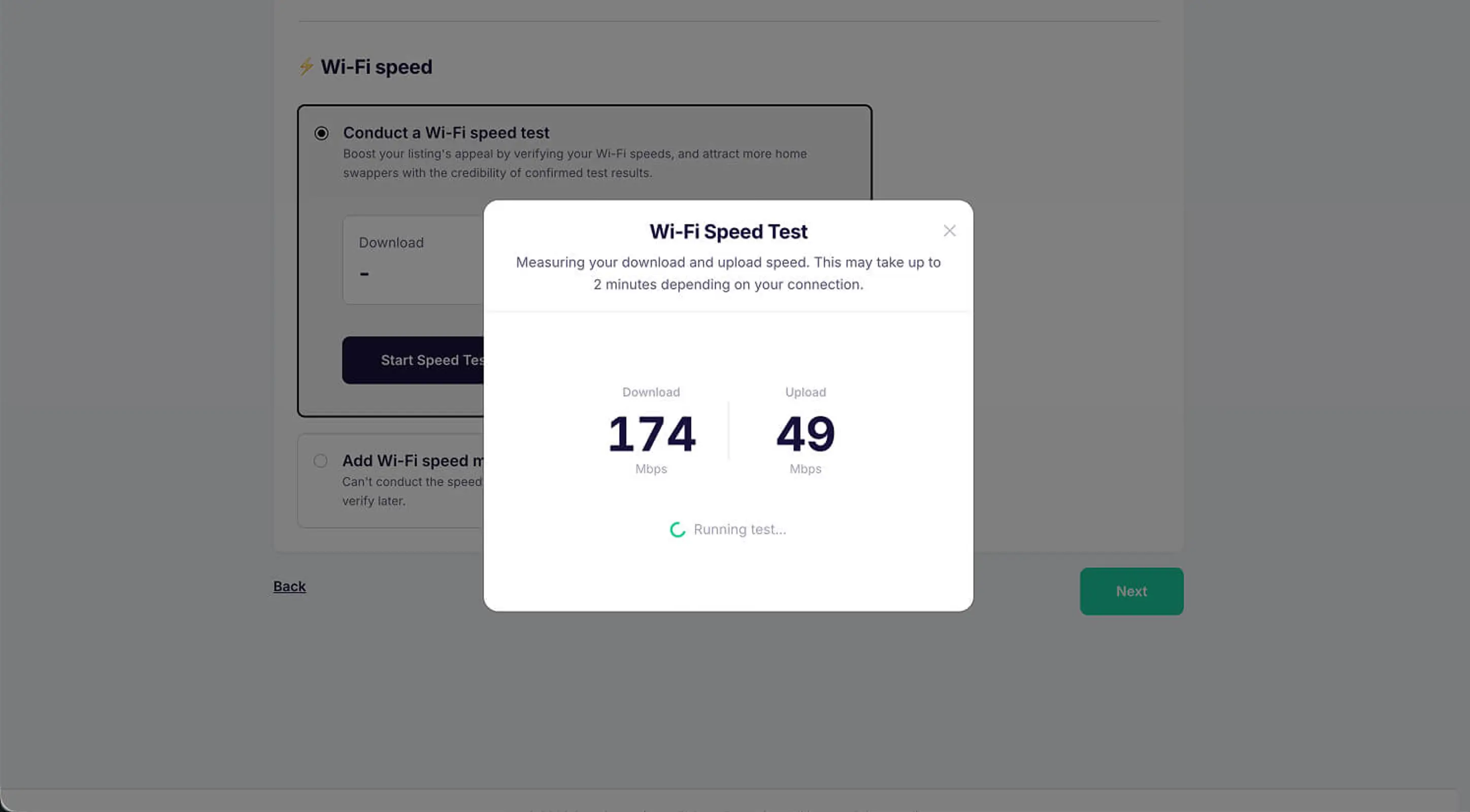 Swaphouse Wi-Fi speed test
