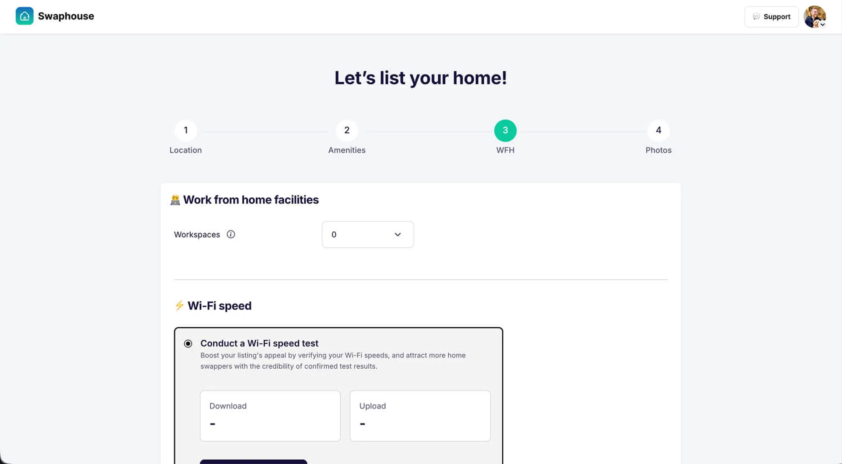 Swaphouse work from home facilities step