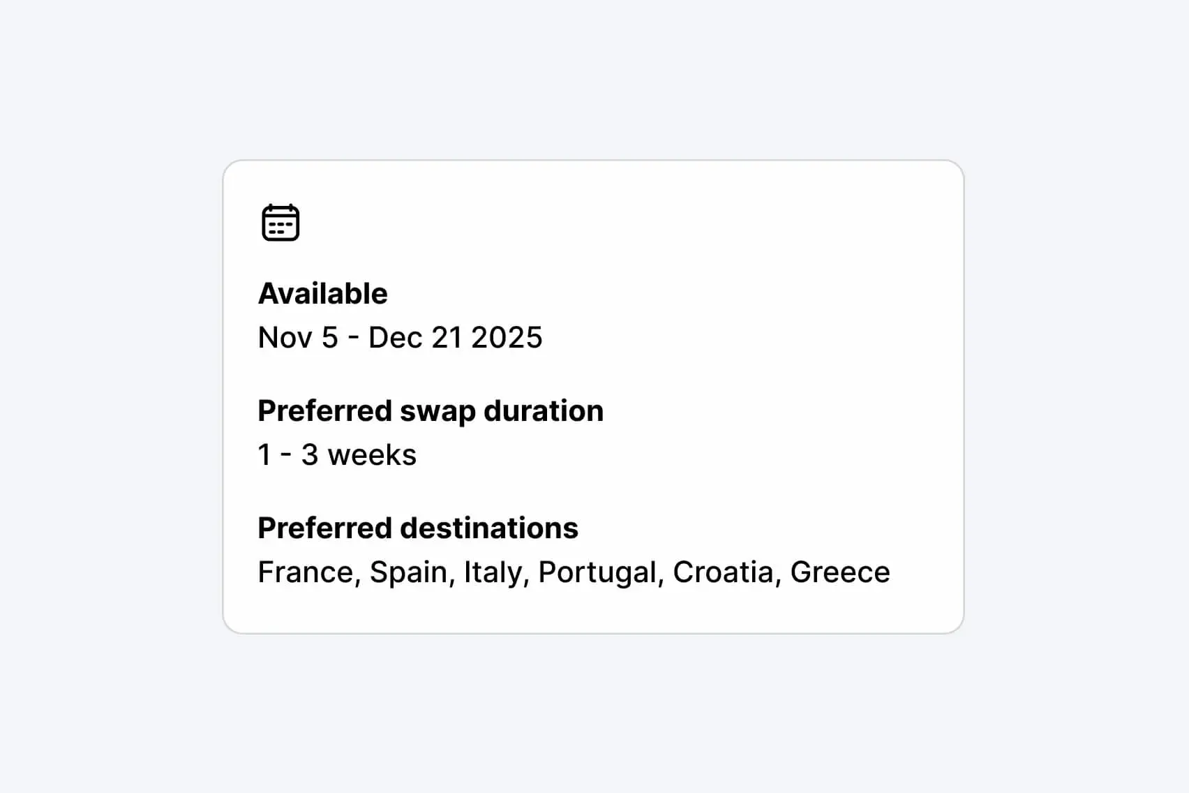 preferred destinations
