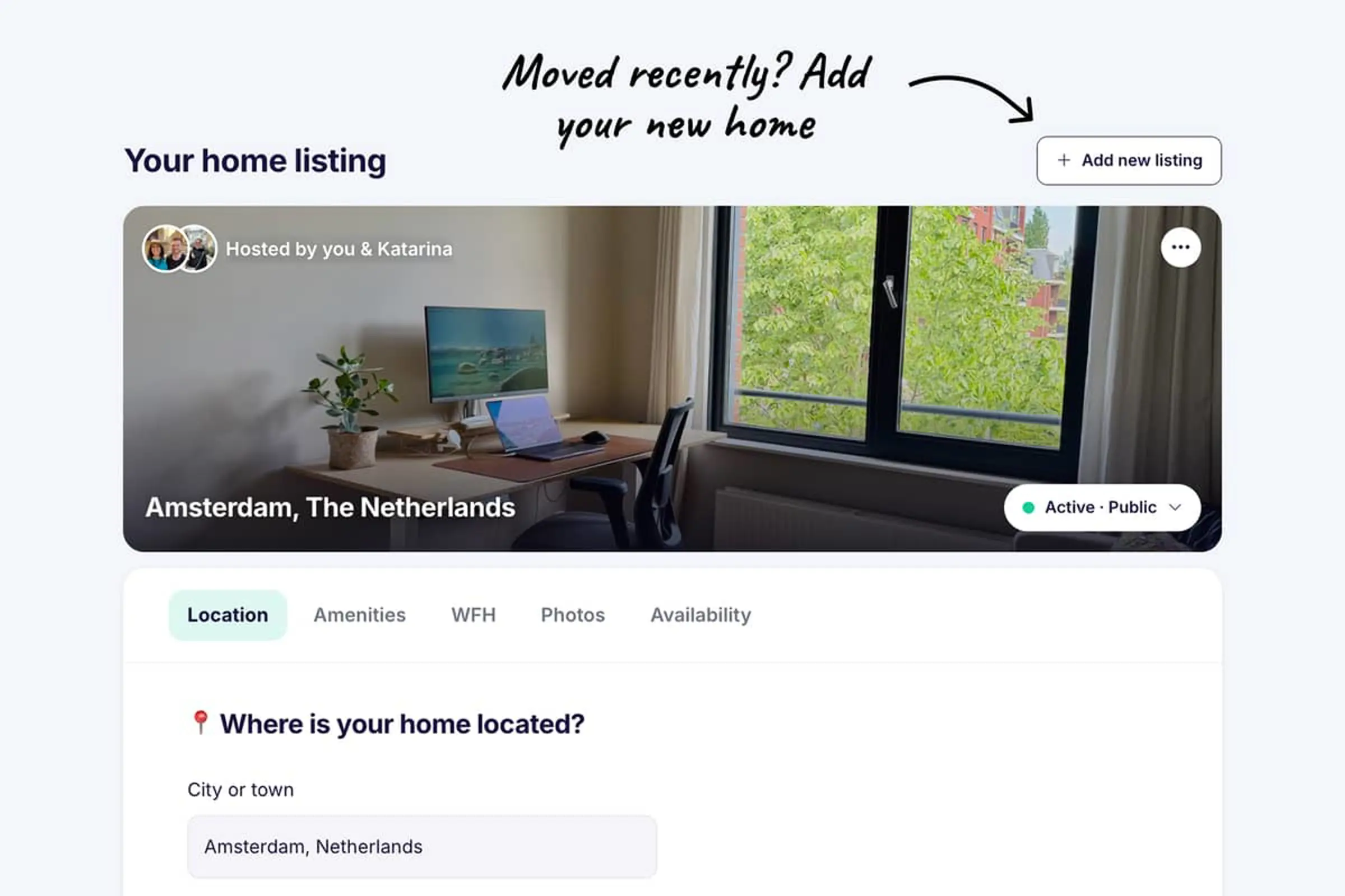 Adding a new home listing on Swaphouse after moving