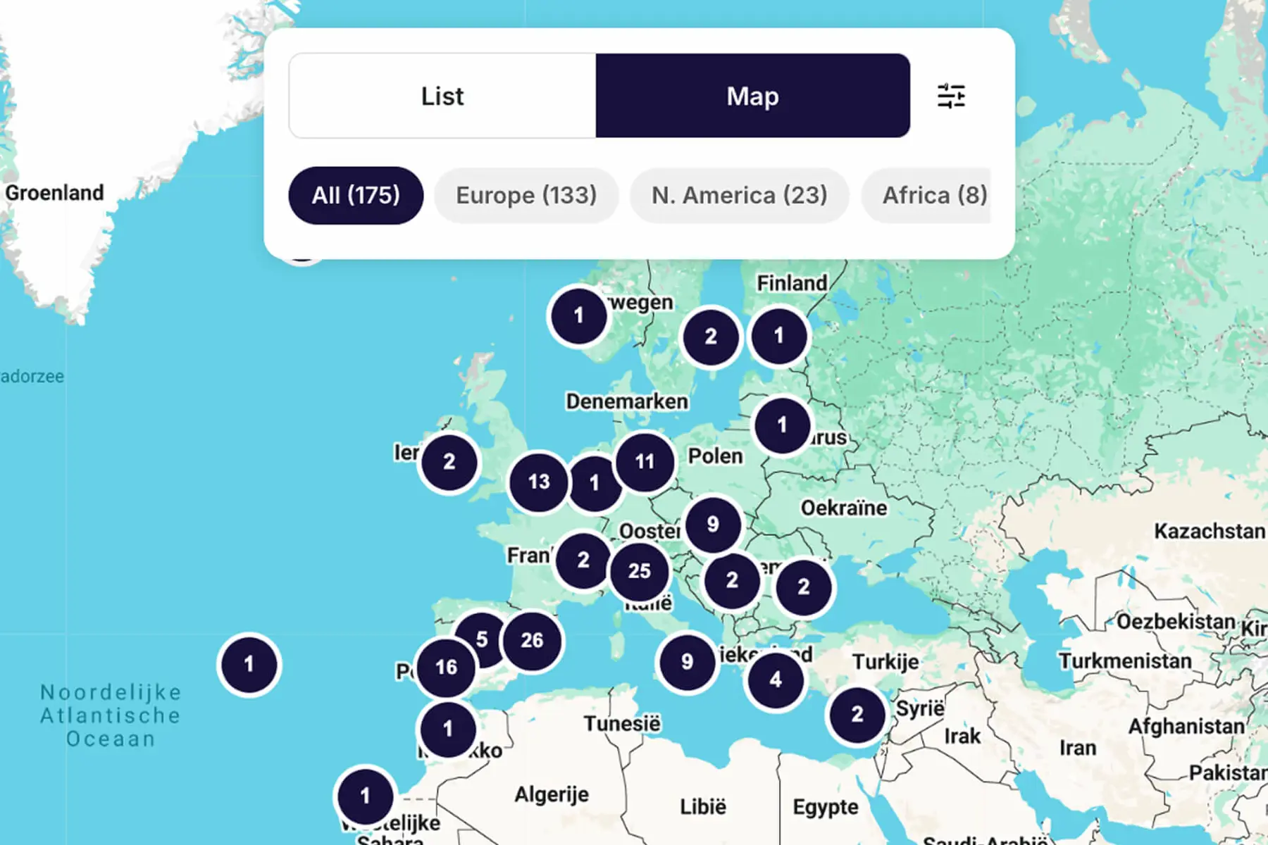 Swaphouse improved Matches map view with continent grouping and filters