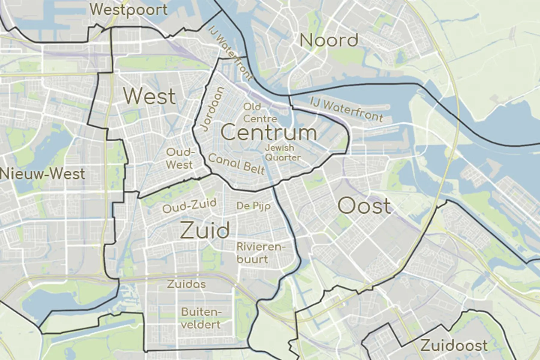 workation in amsterdam neighborhoods map